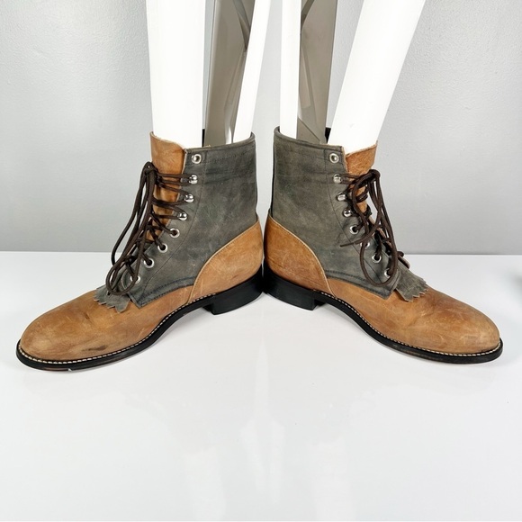 Justin Kiltie Boots Leather Two Tone Colorblock Womens 5 D - Picture 4 of 9